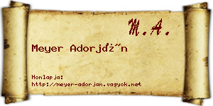 Meyer Adorján névjegykártya